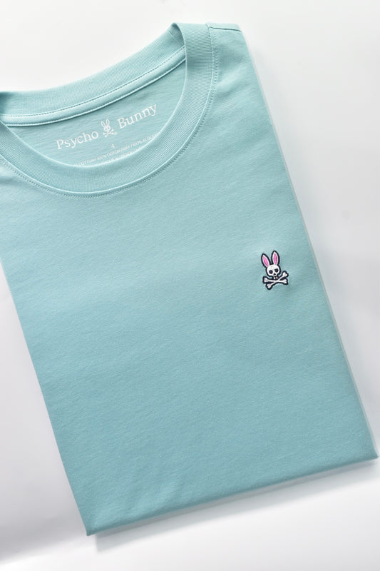 CAMISETA BASICA PSYCHO BUNNY ORIGINAL AZUL TIFFANY