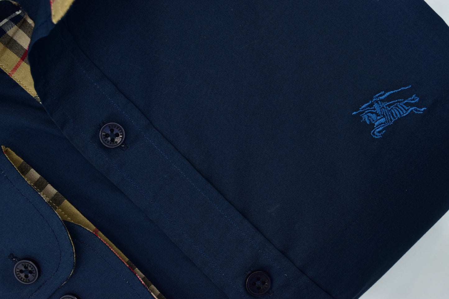 CAMISA MANGA LARGA BURBERRY AZUL OSCURO