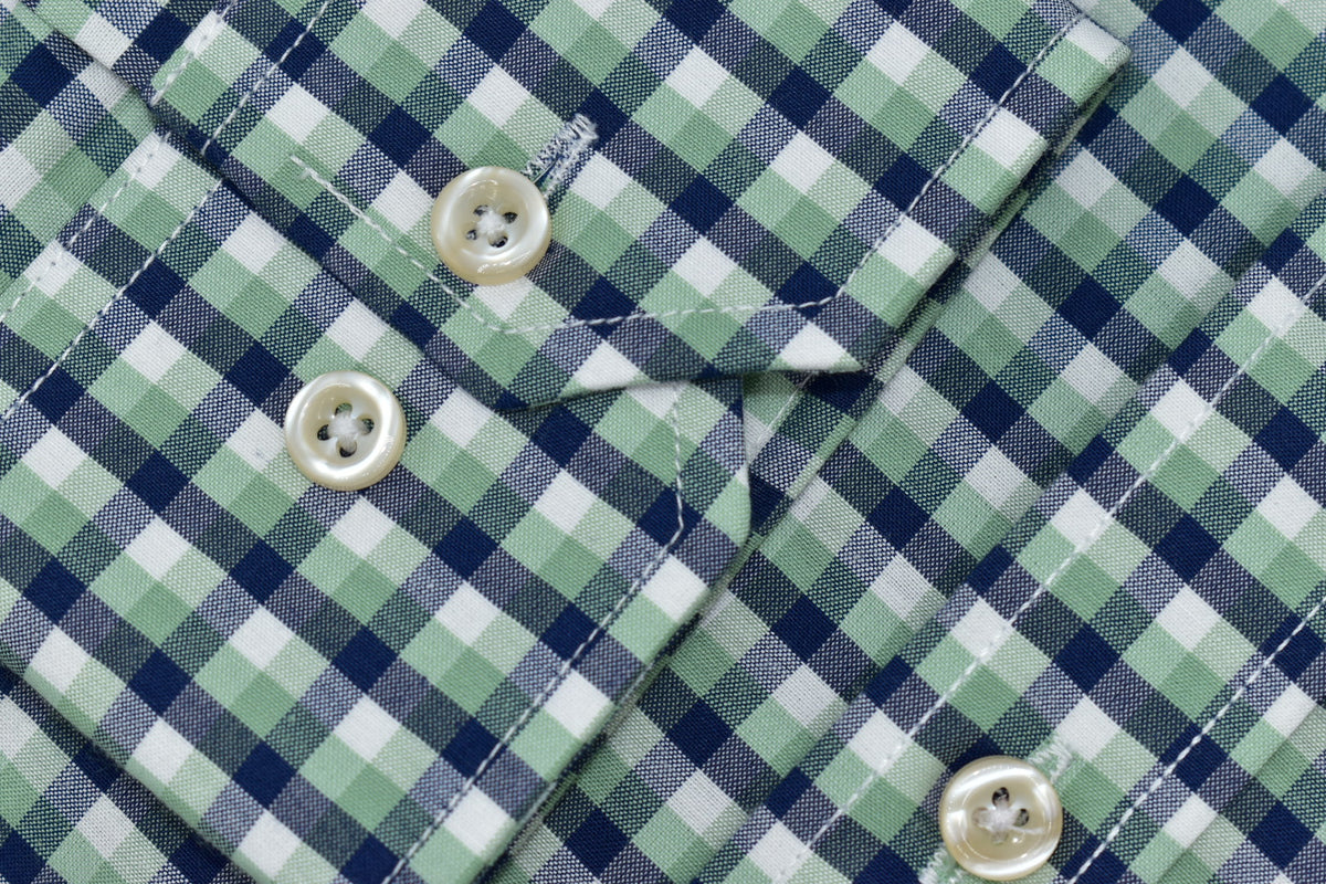 CAMISA MANGA LARGA POLO RALPH LAUREN (PRL) VERDE MENTA CUADRO AZUL OSCURO