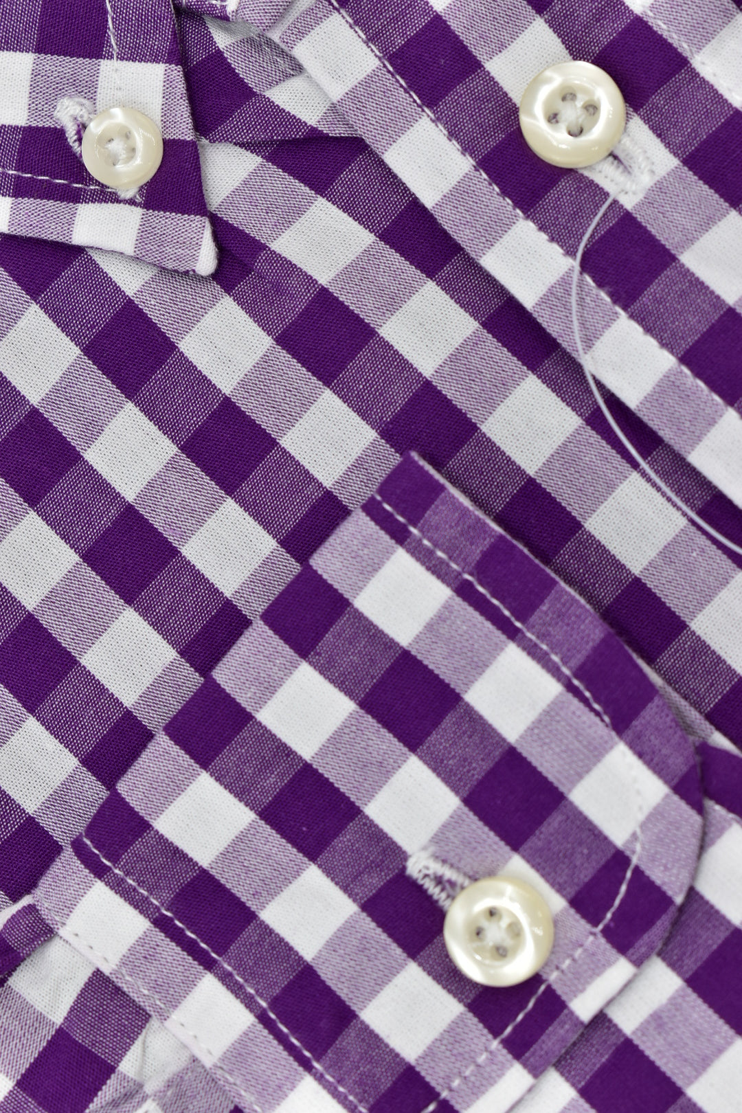 CAMISA MANGA LARGA POLO RALPH LAUREN (PRL) MORADO CUADROS BLANCO