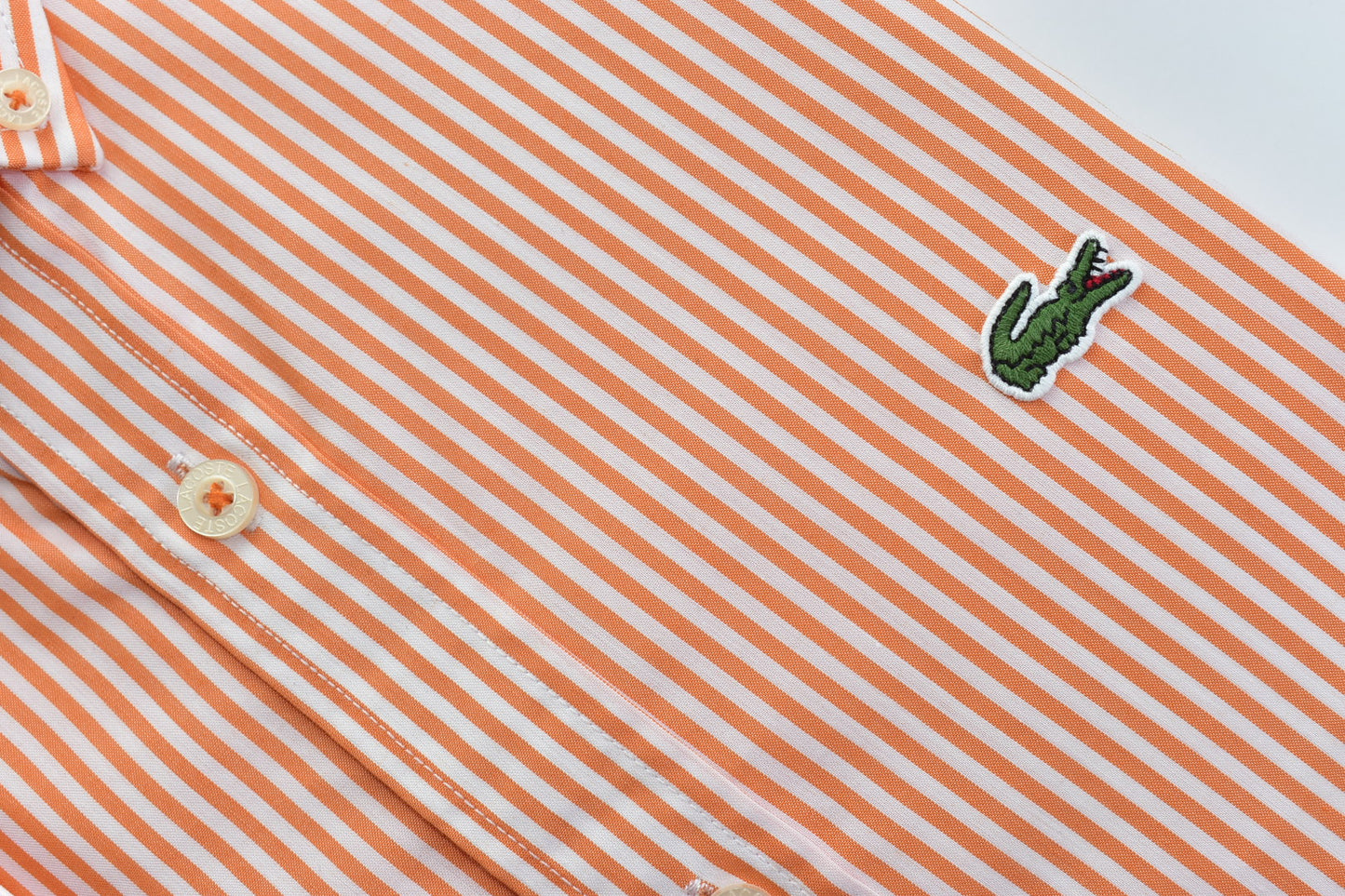 CAMISA MANGA LARGA LACOSTE (LAC) NARANJA RAYAS