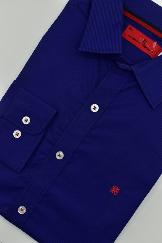 CAMISA MANGA LARGA CAROLINA HERRERA AZUL REY