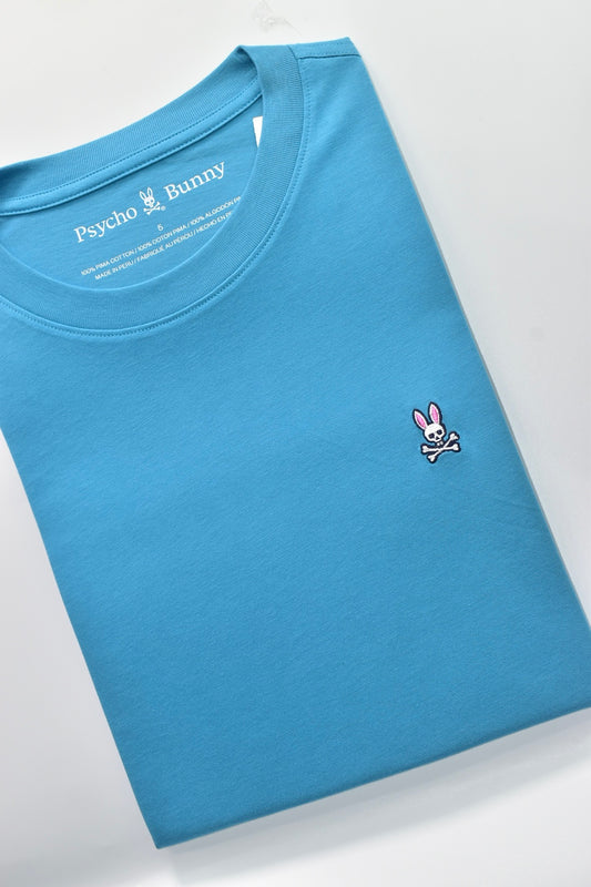 CAMISETA BASICA PSYCHO BUNNY ORIGINAL AZUL CAPRI