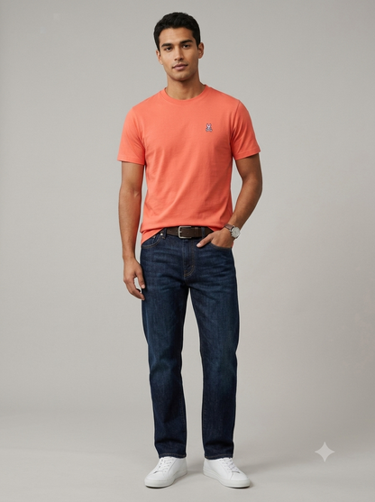 CAMISETA BASICA PSYCHO BUNNY ORIGINAL NARANJA CLARO