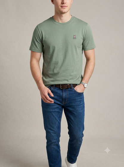 CAMISETA BASICA PSYCHO BUNNY ORIGINAL VERDE PISTACHO