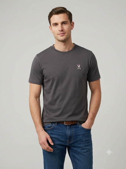 CAMISETA BASICA PSYCHO BUNNY ORIGINAL GRIS LOBO