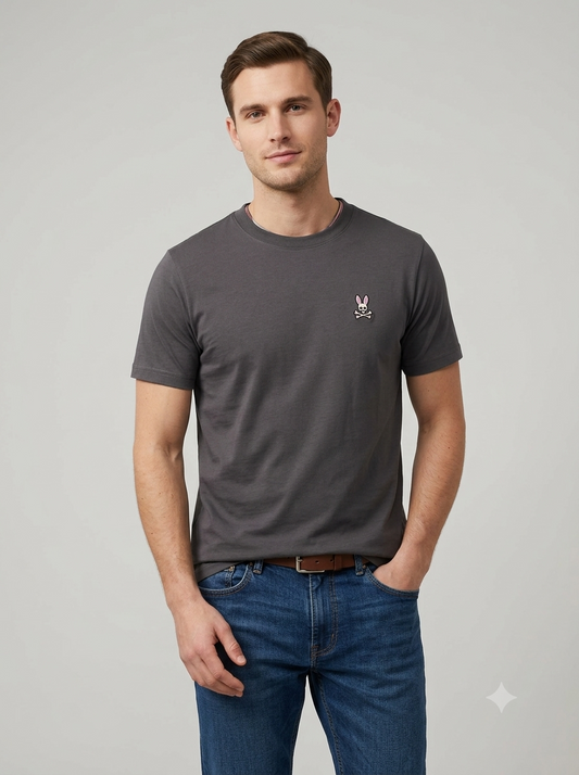 CAMISETA BASICA PSYCHO BUNNY ORIGINAL GRIS LOBO