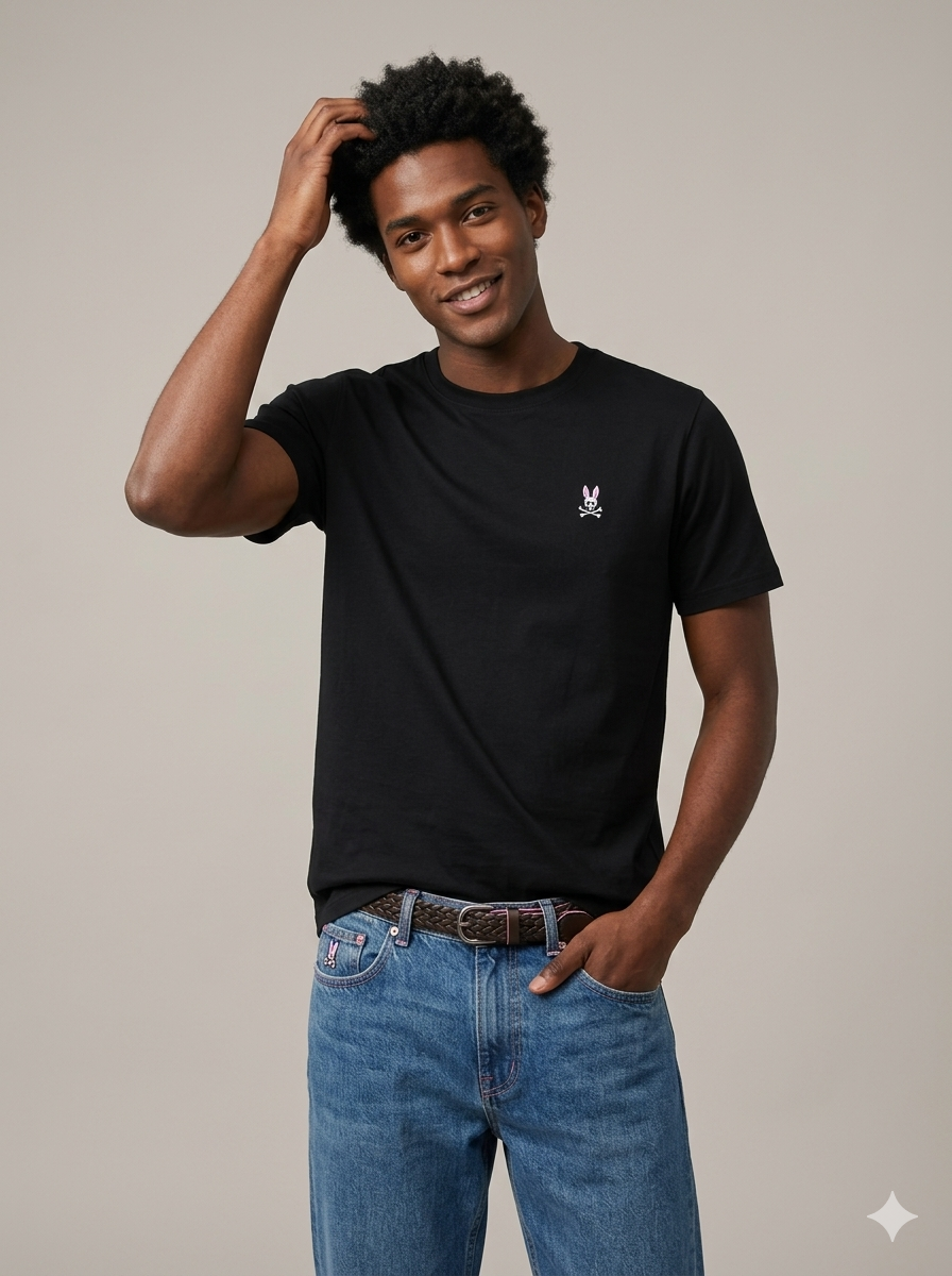 CAMISETA BASICA PSYCHO BUNNY ORIGINAL NEGRO