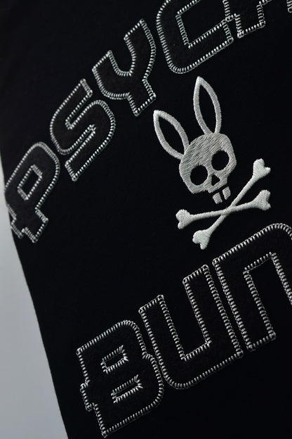 CAMISETA PSYCHO BUNNY COLECCION ORIGINAL NEGRO ESTAMPADO RELIEVE COSIDO