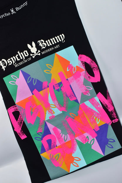 CAMISETA PSYCHO BUNNY COLECCION ORIGINAL NEGRO ESTAMPADO IM ALL EARS PSB