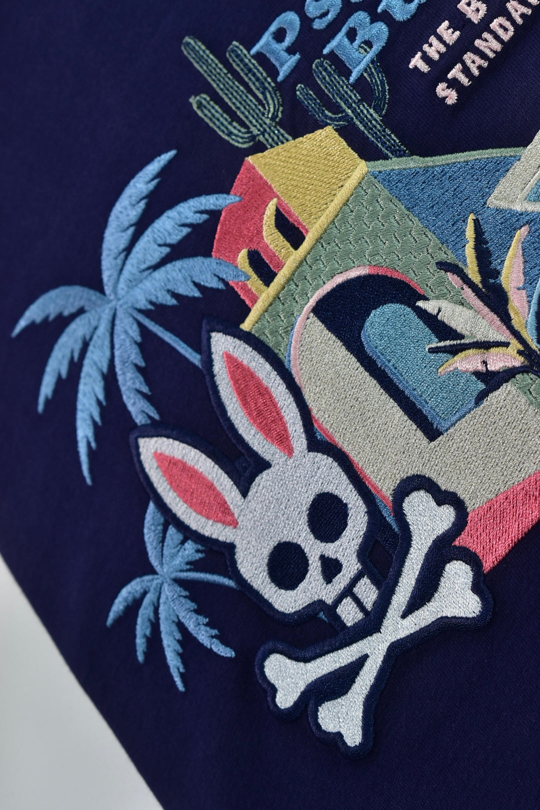 CAMISETA PSYCHO BUNNY COLECCION ORIGINAL AZUL ESTAMPADO THE BOLD STANDARD
