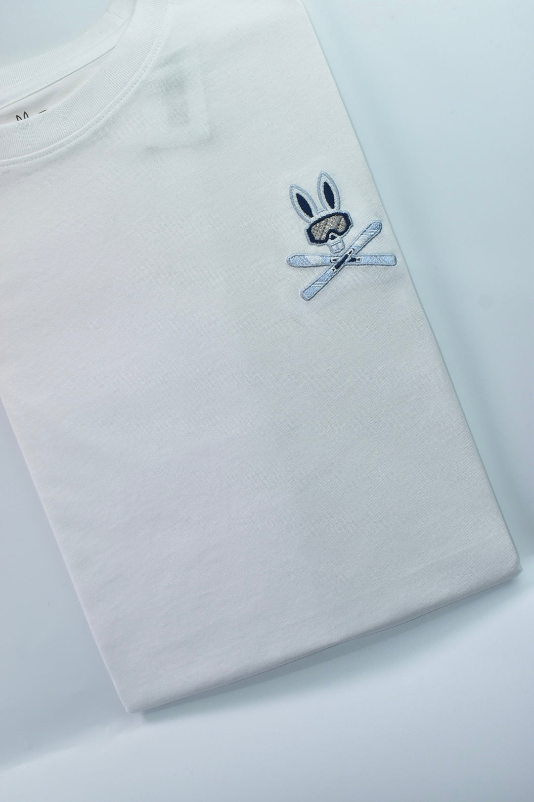 CAMISETA PSYCHO BUNNY COLECCION ORIGINAL BLANCO ESTAPADO CELESTE SKY