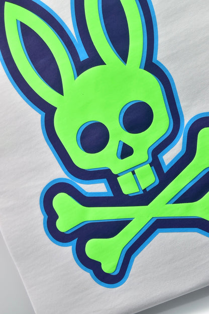 CAMISETA PSYCHO BUNNY COLECCION ORIGINAL BLANCO CONEJO VERDE FLUORESENTE