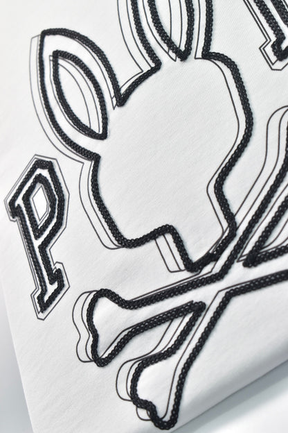 CAMISETA PSYCHO BUNNY COLECCION ORIGINAL BLANCO BORDADO CONEJO NEGRO