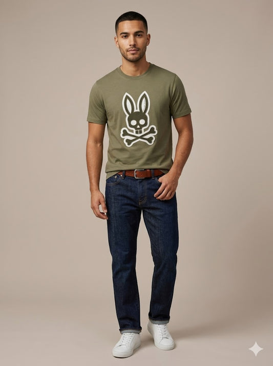 CAMISETA PSYCHO BUNNY COLECCION ORIGINAL VERDE OLIVA