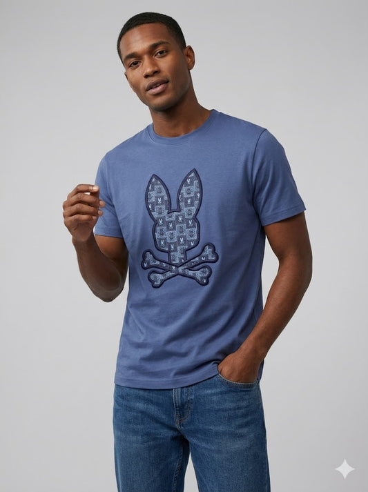 CAMISETA PSYCHO BUNNY COLECCION ORIGINAL AZUL RAF