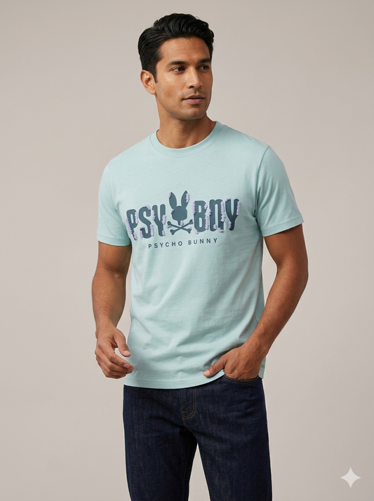 CAMISETA PSYCHO BUNNY COLECCION ORIGINAL AZUL TIFFANY