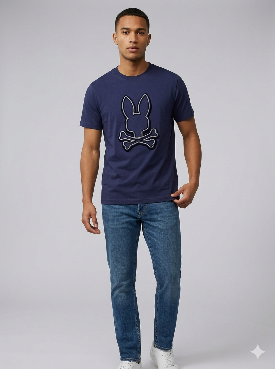 CAMISETA PSYCHO BUNNY COLECCION ORIGINAL AZUL COBALTO OSCURO