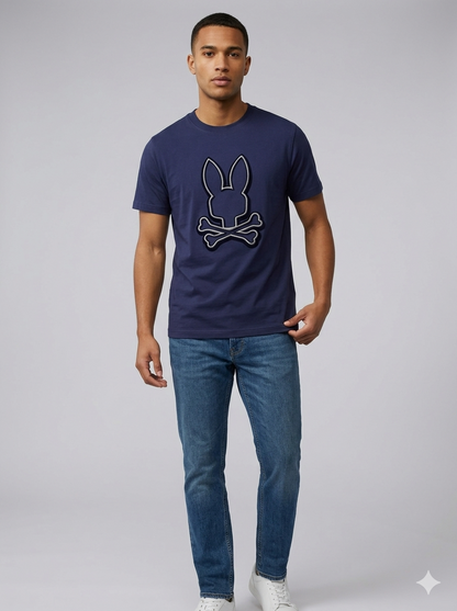 CAMISETA PSYCHO BUNNY COLECCION ORIGINAL AZUL COBALTO OSCURO