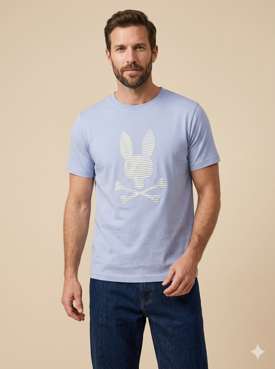 CAMISETA PSYCHO BUNNY COLECCION ORIGINAL AZUL CLARO