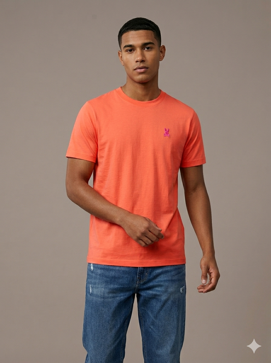 CAMISETA PSYCHO BUNNY COLECCION ORIGINAL NARANJA FLUORESCENTE
