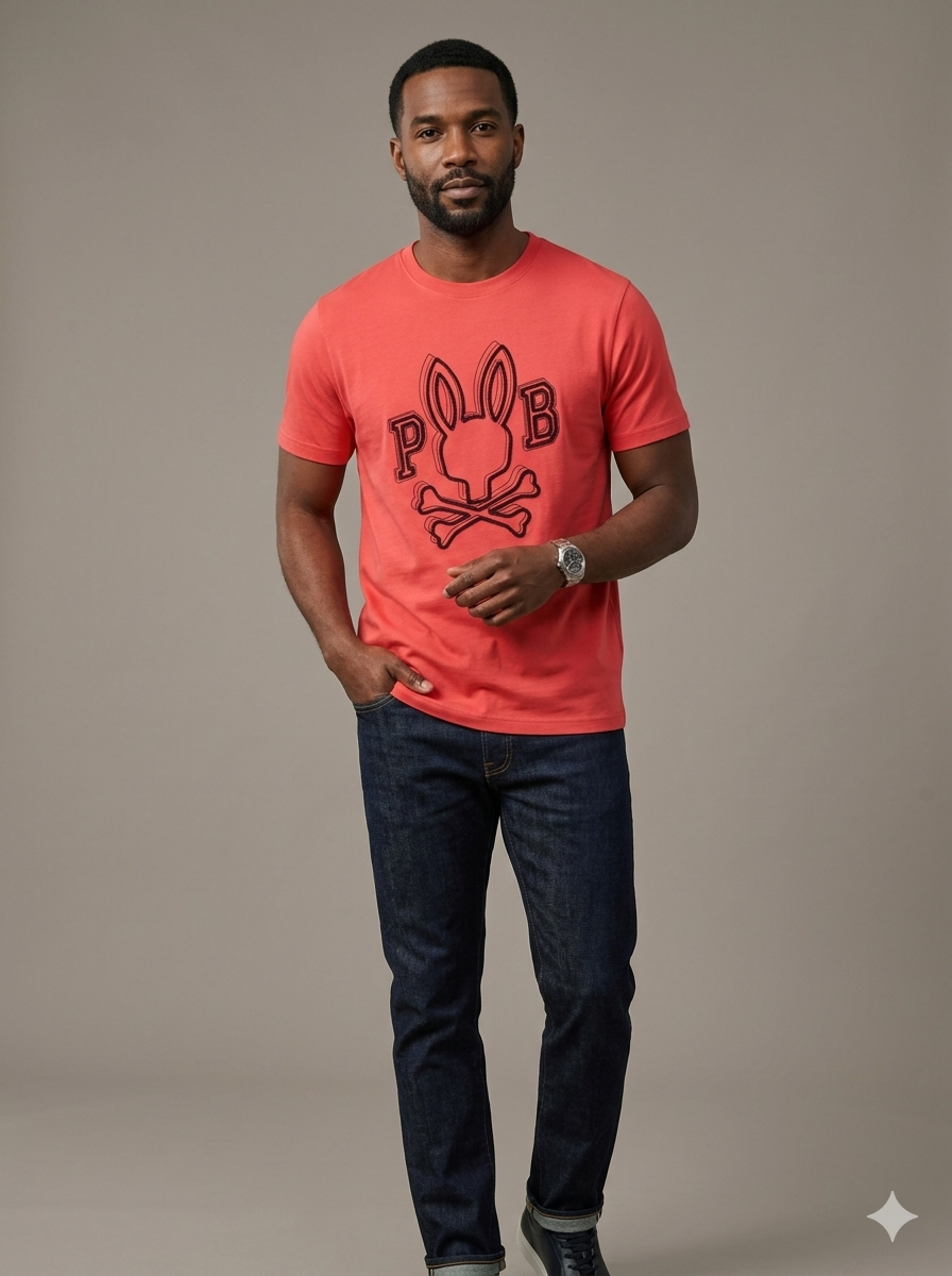CAMISETA PSYCHO BUNNY COLECCION ORIGINAL ROJO