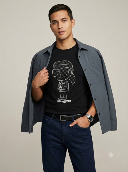 CAMISETA KARL LAGERFELD COLECCION ORIGINAL NEGRO C0127