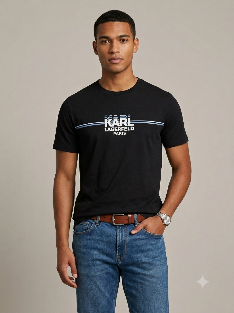 CAMISETA KARL LAGERFELD COLECCION ORIGINAL NEGRO C0128