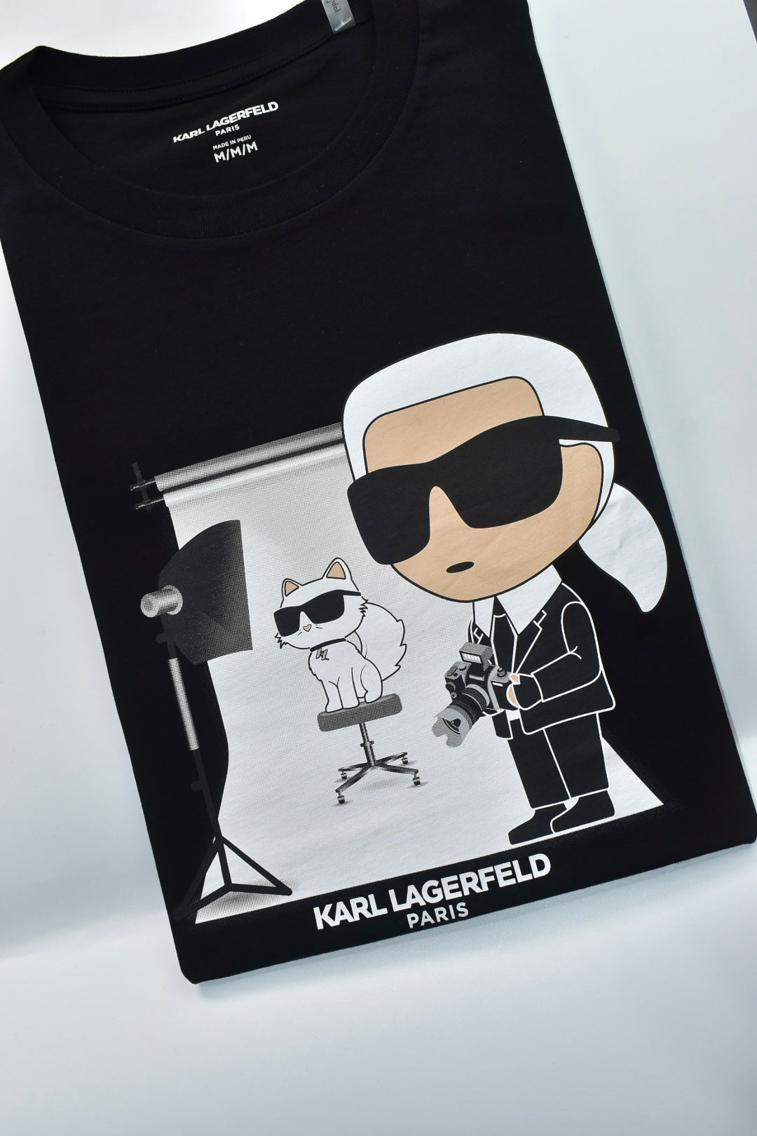 CAMISETA KARL LAGERFELD COLECCION ORIGINAL NEGRO C0129