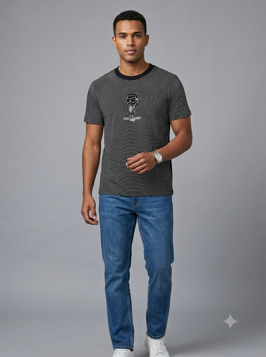 CAMISETA KARL LAGERFELD COLECCION ORIGINAL NEGRO C0135