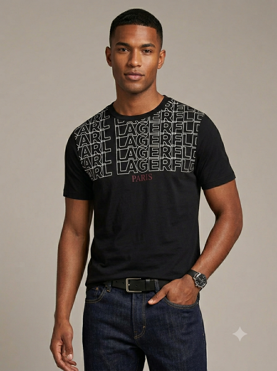 CAMISETA KARL LAGERFELD COLECCION ORIGINAL NEGRO C0139