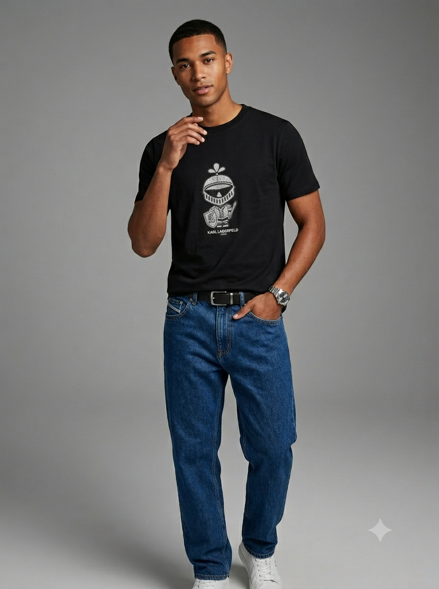 CAMISETA KARL LAGERFELD COLECCION ORIGINAL NEGRO C0144