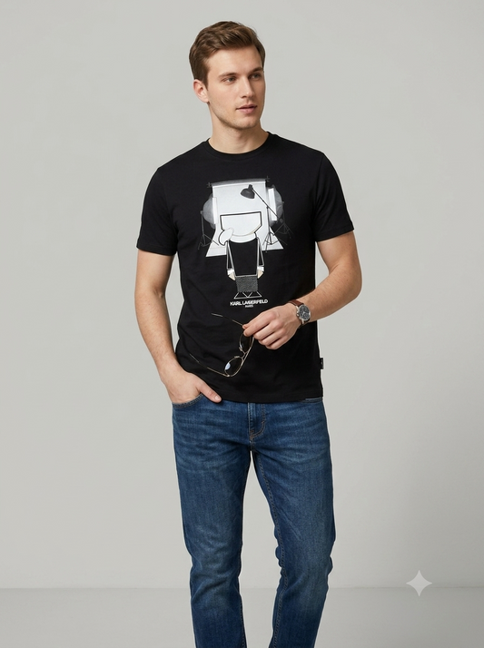 CAMISETA KARL LAGERFELD COLECCION ORIGINAL NEGRO C0154