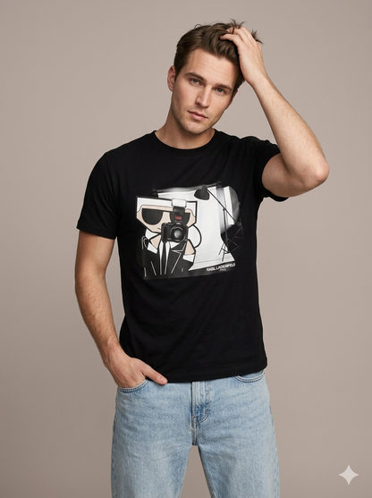 CAMISETA KARL LAGERFELD COLECCION ORIGINAL NEGRO C0163