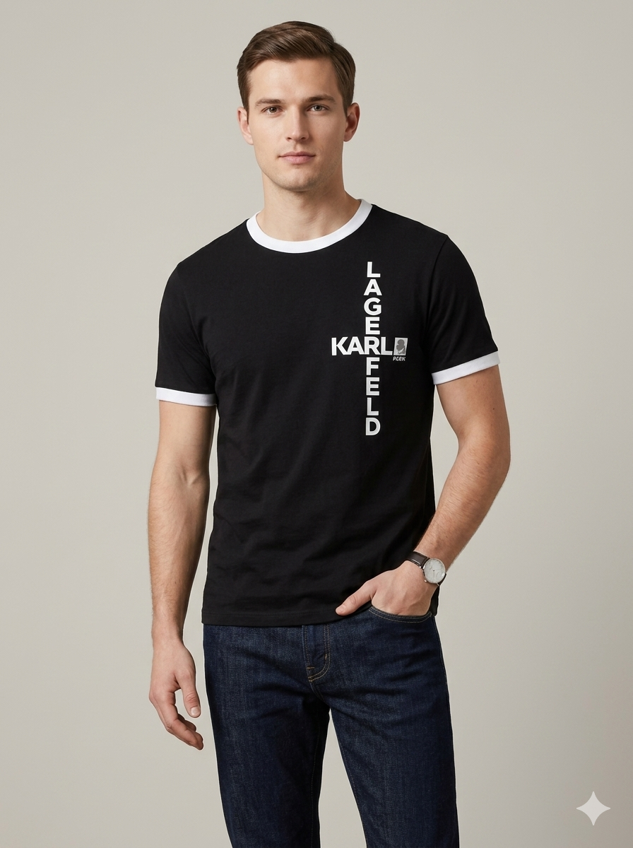 CAMISETA KARL LAGERFELD COLECCION ORIGINAL NEGRO C0166