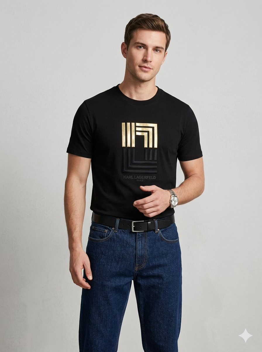 CAMISETA KARL LAGERFELD COLECCION ORIGINAL NEGRO C0169
