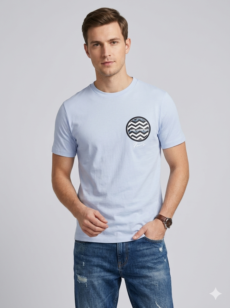 CAMISETA KARL LAGERFELD COLECCION ORIGINAL AZUL CLARO