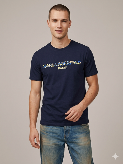 CAMISETA KARL LAGERFELD COLECCION ORIGINAL AZUL PRUSIA