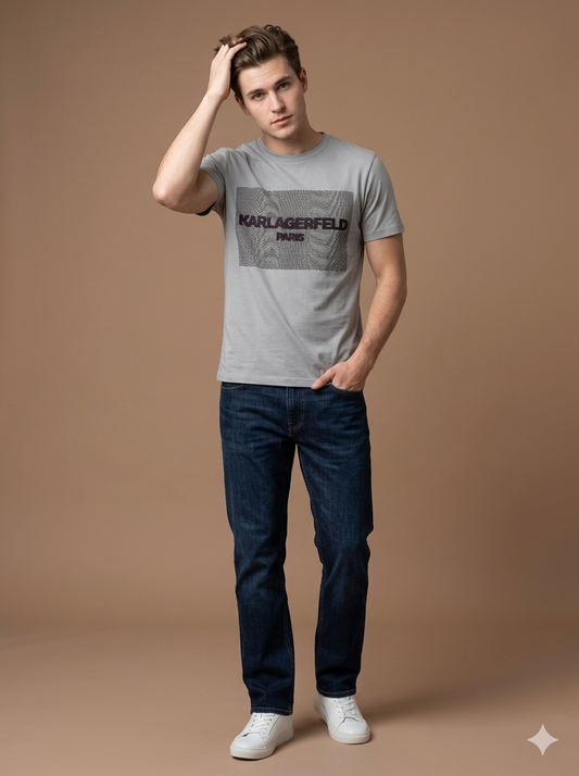 CAMISETA KARL LAGERFELD COLECCION ORIGINAL GRIS PERLA