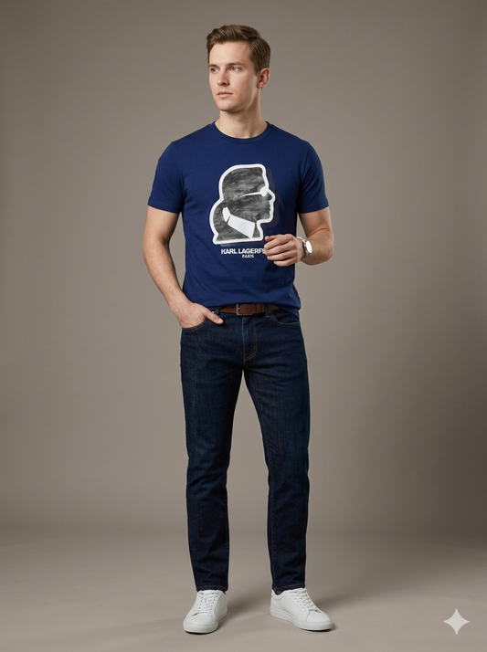 CAMISETA KARL LAGERFELD COLECCION ORIGINAL AZUL INDIGO