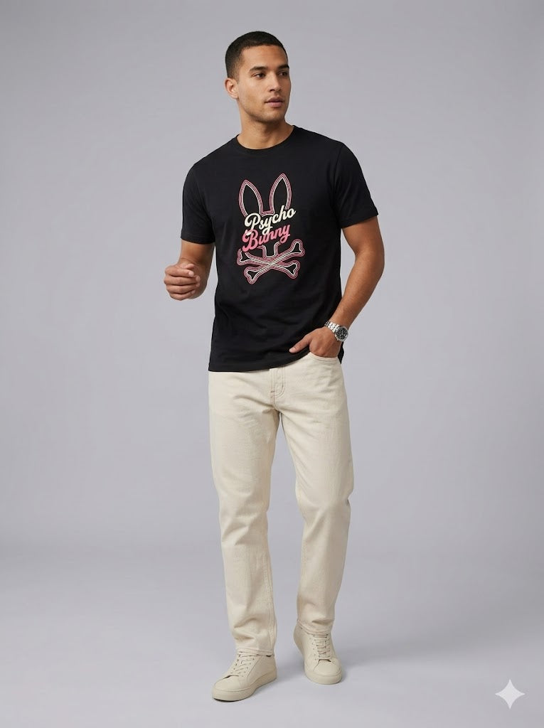 CAMISETA PSYCHO BUNNY COLECCION ORIGINAL NEGRO