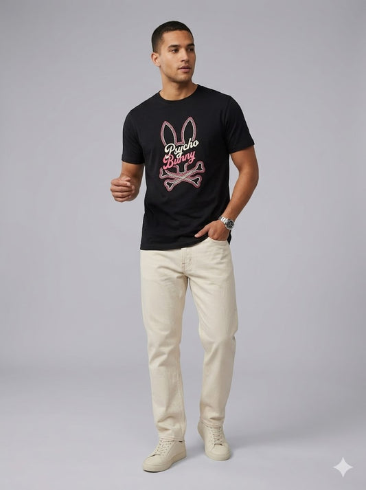 CAMISETA PSYCHO BUNNY COLECCION ORIGINAL NEGRO