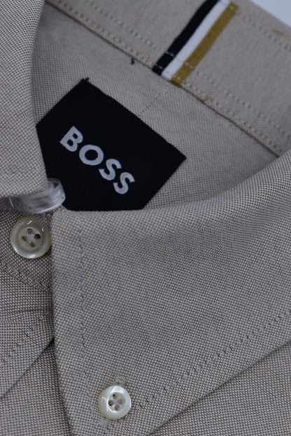 CAMISA MANGA LARGA HUGO BOSS BEIGE