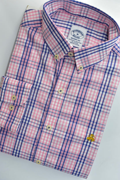 CAMISA MANGA LARGA BROOKS BROTHERS ROSADO DE RAYAS AZUL