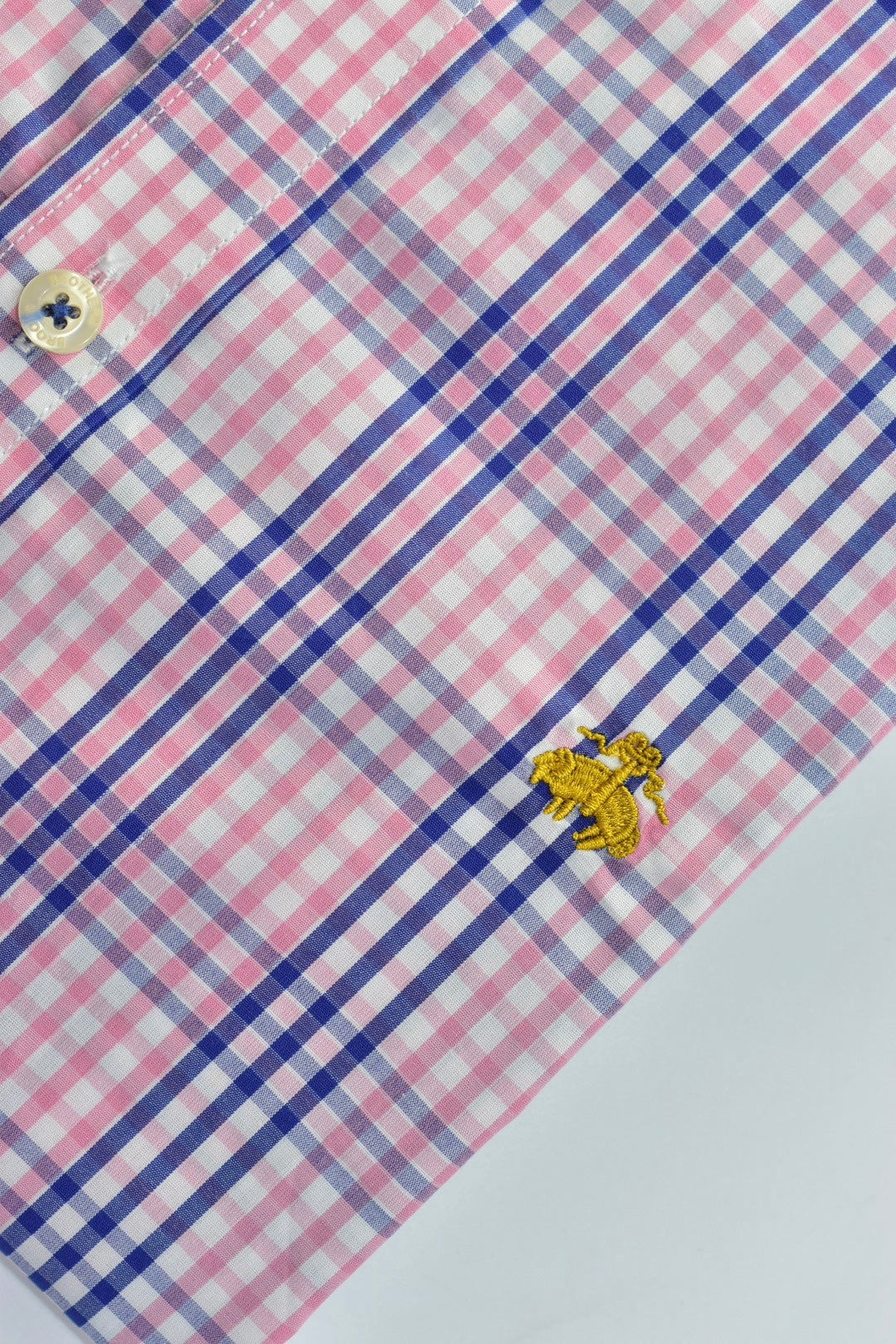 CAMISA MANGA LARGA BROOKS BROTHERS ROSADO DE RAYAS AZUL