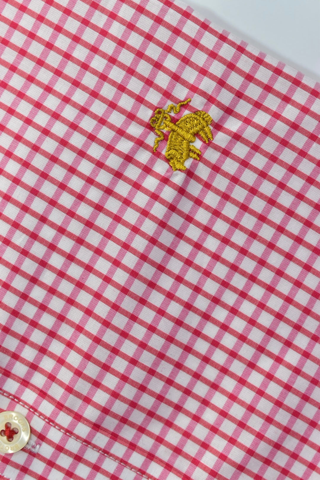 CAMISA MANGA LARGA BROOKS BROTHERS ROSADO CUADROS ROJOS