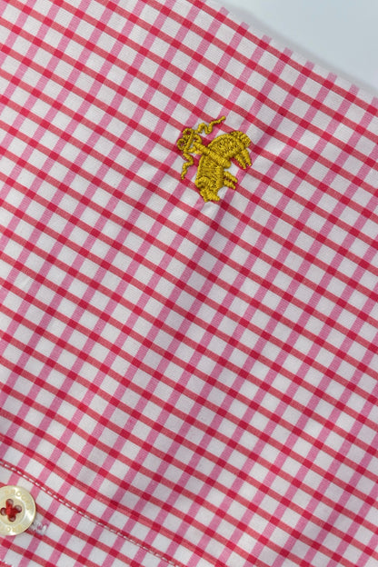 CAMISA MANGA LARGA BROOKS BROTHERS ROSADO CUADROS ROJOS