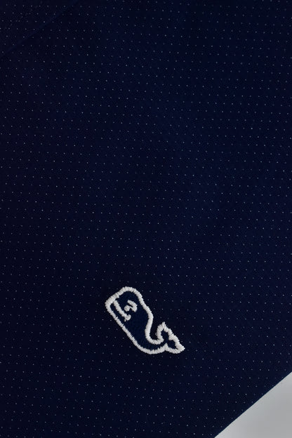 CAMISA MANGA LARGA VINEYARD VINES AZUL OSCURO DE PUNTOS BLANCOS