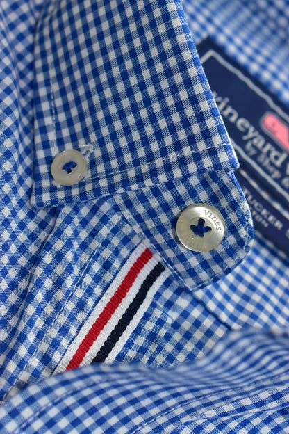 CAMISA MANGA LARGA VINEYARD VINES AZUL MARINO, CUADROS AZUL OSCURO