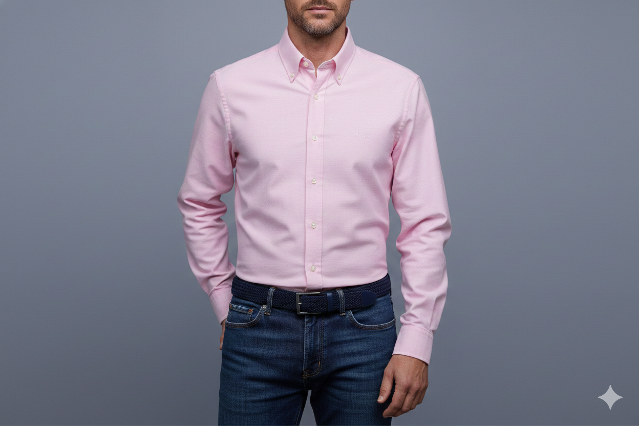 CAMISA MANGA LARGA HUGO BOSS ROSADO